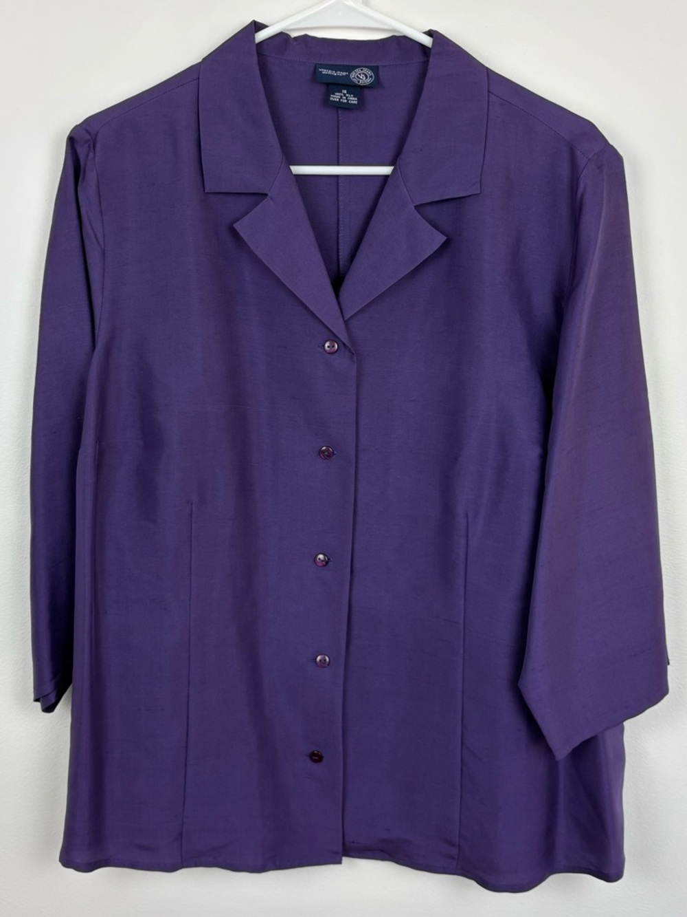 Vintage Venezia Purple Silk Button-Up Blouse size 16 Like New Y2K Plus Size - Picture 1 of 7